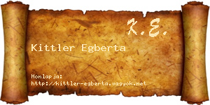 Kittler Egberta névjegykártya